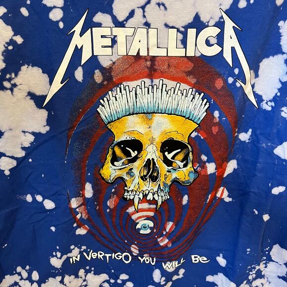 Metallica In Vertigo You Will Be Tie Dye Graphic Tee Blue White Large - Picture 4 of 4